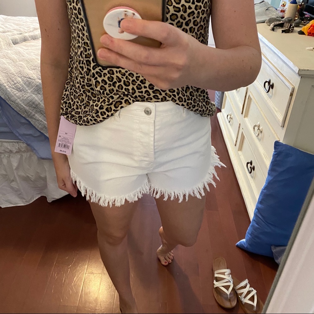 White Jean Shorts